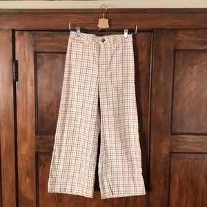 Emmet wide-leg Crop Pants in Rainbow Windowpane